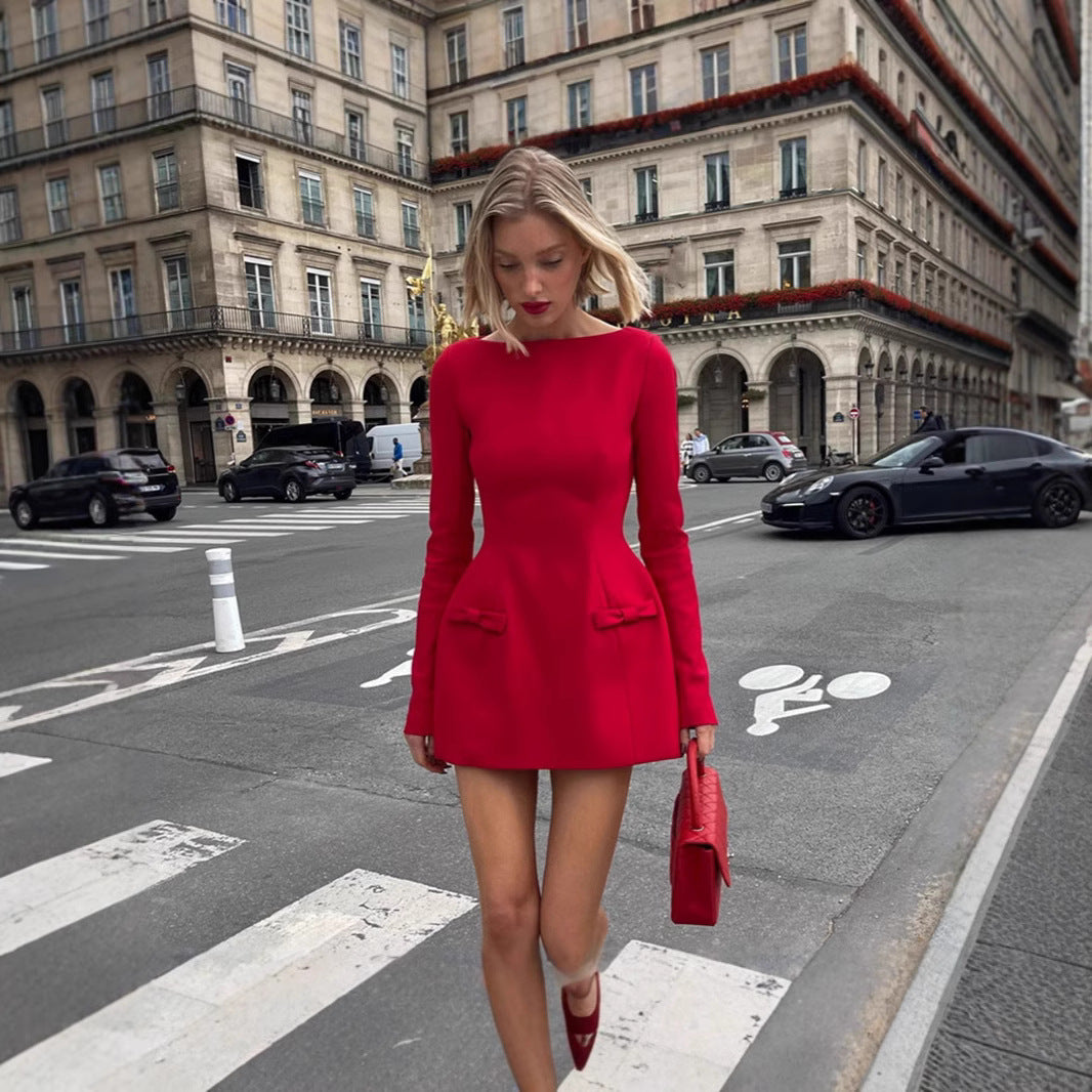 Femme Elegante Struktureret Mini Kjole Stilla