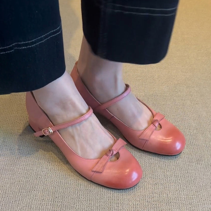 Dame Elegante Mary Jane Blokhælsko med unikt remdesign Stilla