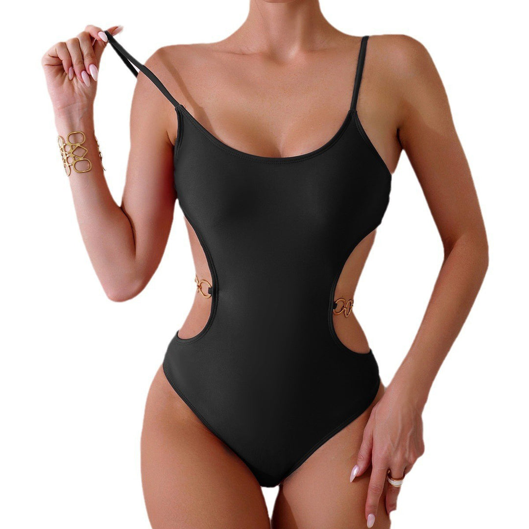 Damer ét-stykke badedragt med elegant cut-out-design Skovae
