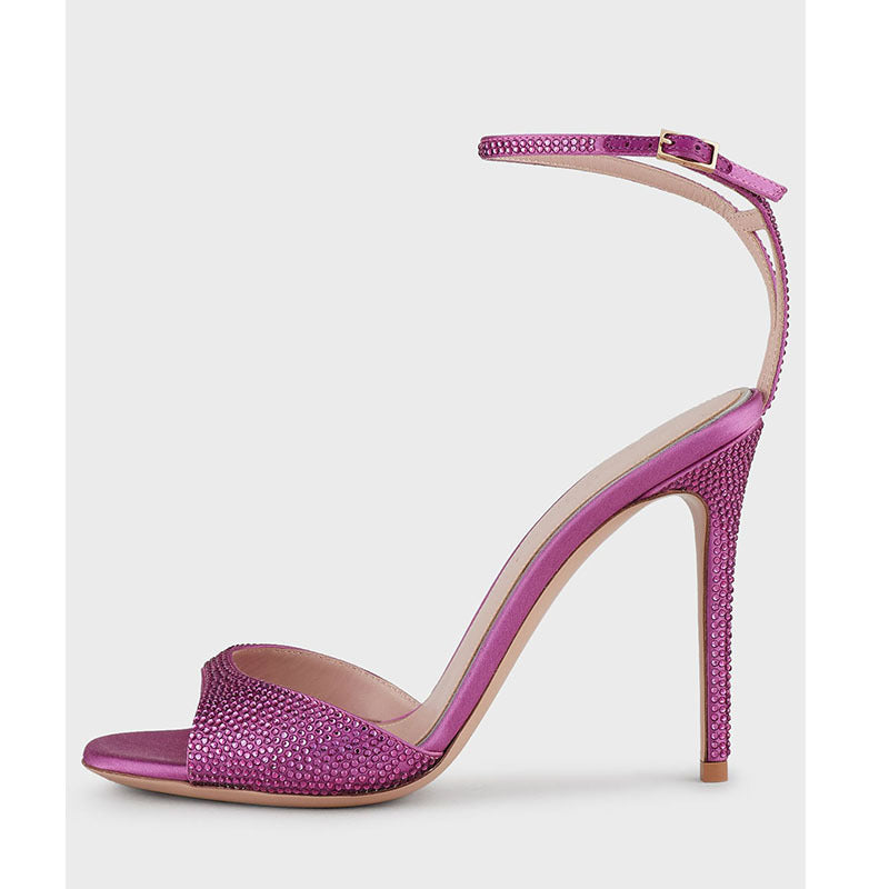 Femme Strass-besatte Open-Toe Stiletto-Hæle Stilla