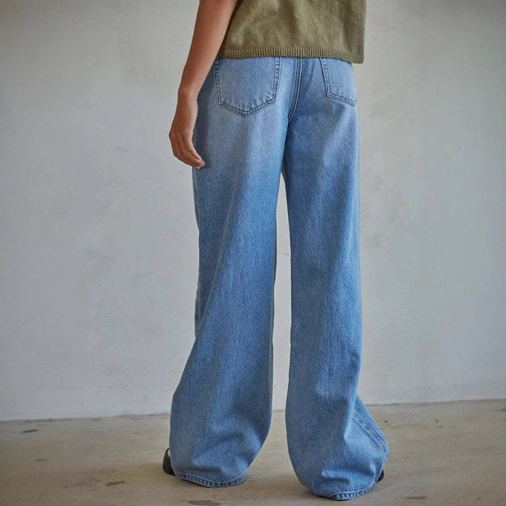 Dame brede jeans med høj talje Stilla