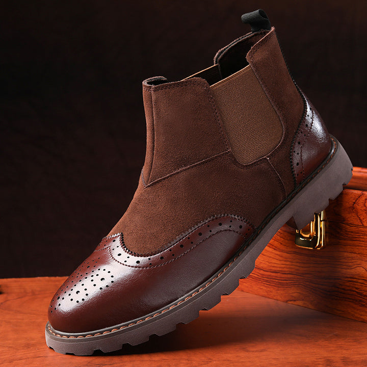 Herrer Elegant Dual-Material Chelsea Støvler Stilla