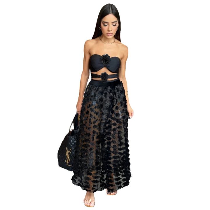 Dame Elegant Én-delt Badedragt med blomsteraccent og smart Cut-Out Design Stilla