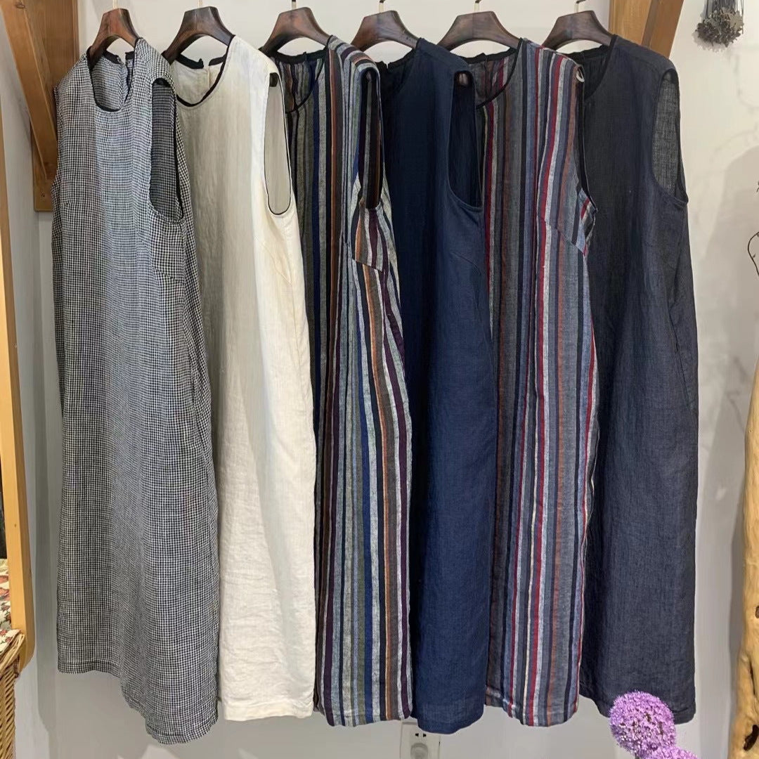 Dame Ærmeløs Denim Shiftkjole Stilla