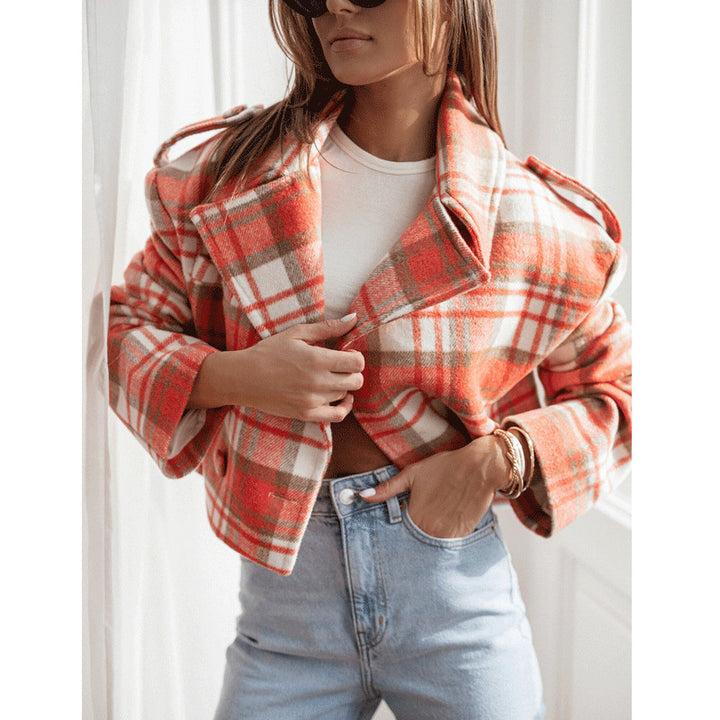 Dame Ternet Kort Blazer i Moderne Stil Stilla