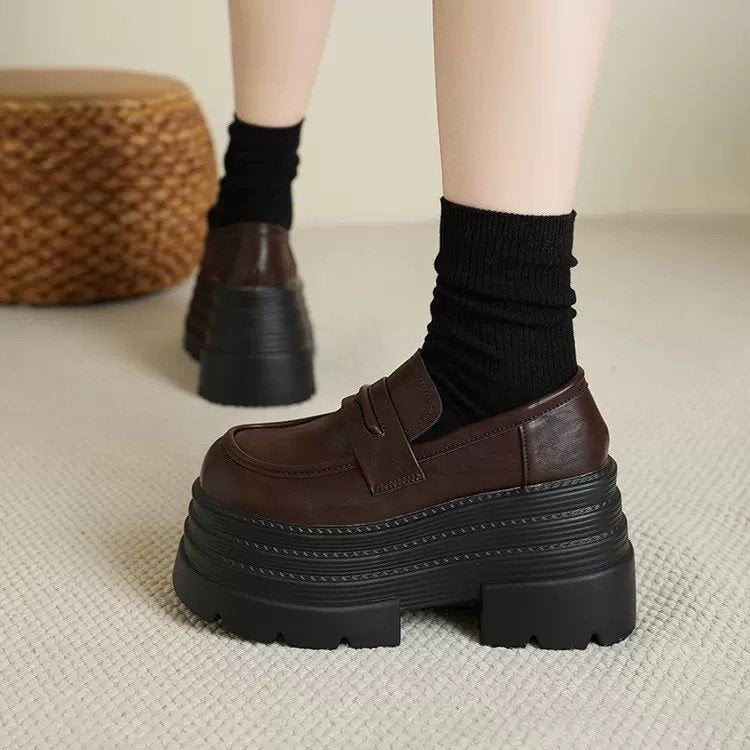 Dame Chunky Mokkasiner med dæmpende plateau og trendy remdesign Stilla