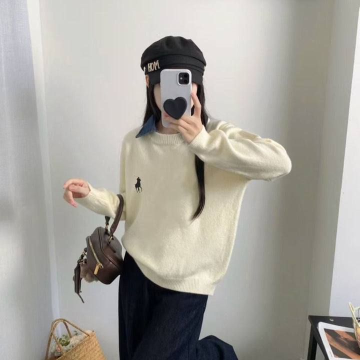 Kvinders afslappede sweater med strikket struktur i høj kvalitet Stilla