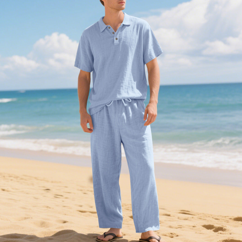 Herrer afslappet strand-outfit i afslappet stil med elastisk linning Stilla