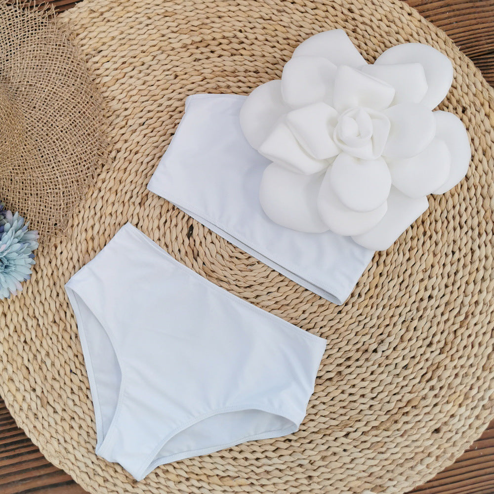 Dame Bikini-sæt med blomster 3D-design og elegant bustier-top Stilla
