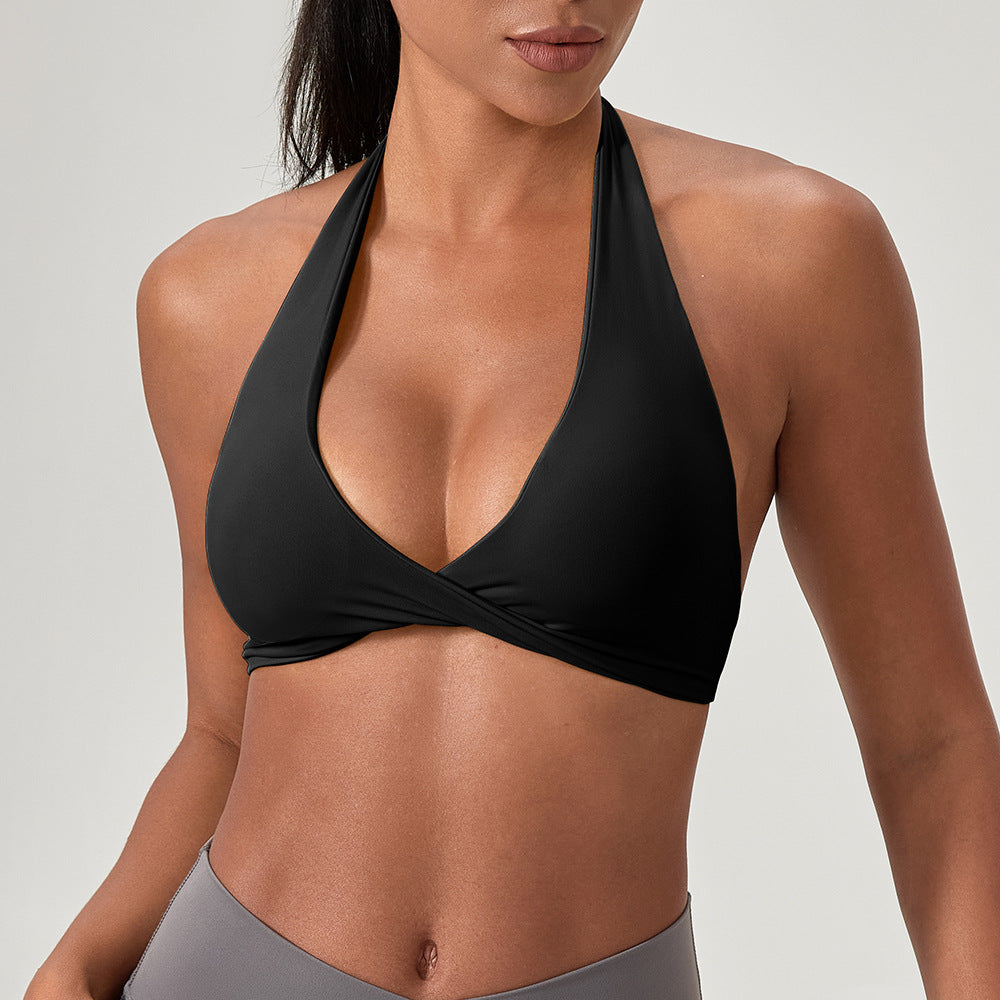 Damer Sportslig Triangel-Bikini Top med justerbare stropper og sømløs design Stilla