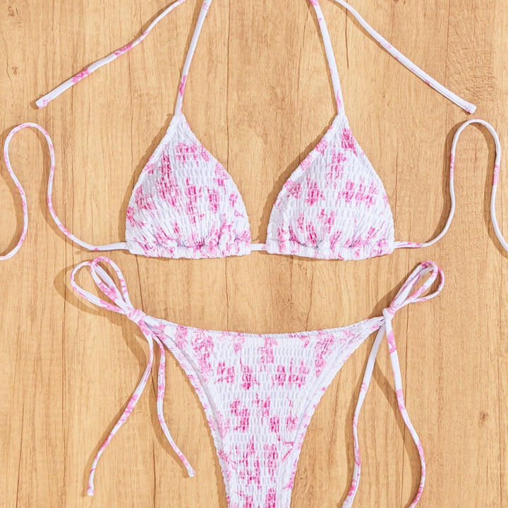 Dame Triangle-bikini med legende Leo-design og justerbare bånd Skovae