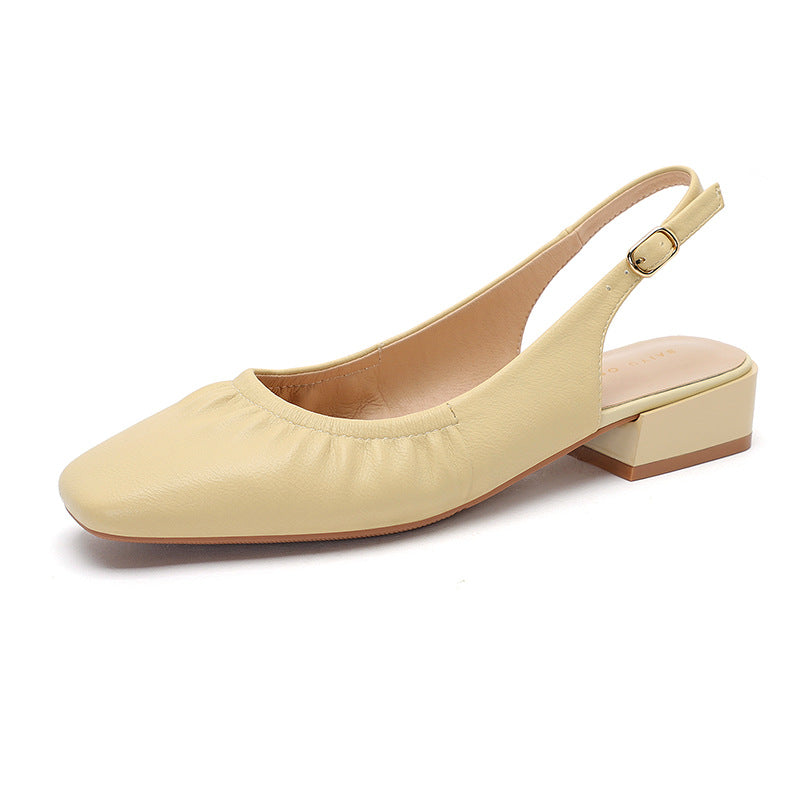 Kvinder Slingback Low-Heel Ballerinas med foldet design Stilla