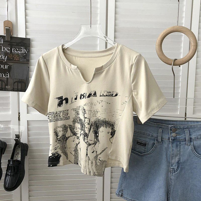 Femme Kunstnerisk Grafik-T-shirt Stilla