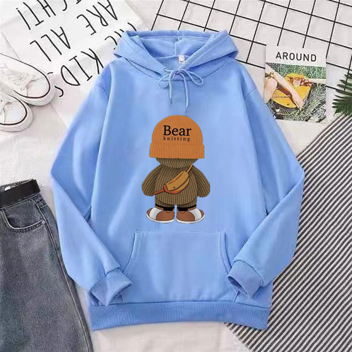 Dame hoodie med legende bjørnedesign og høj kvalitet fleece Skovae