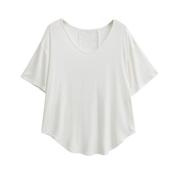 Dame afslappet T-shirt med elegant rygdetalje Stilla