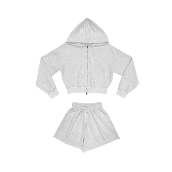 Damer sporty loungewear sæt med hættejakke og shorts Stilla