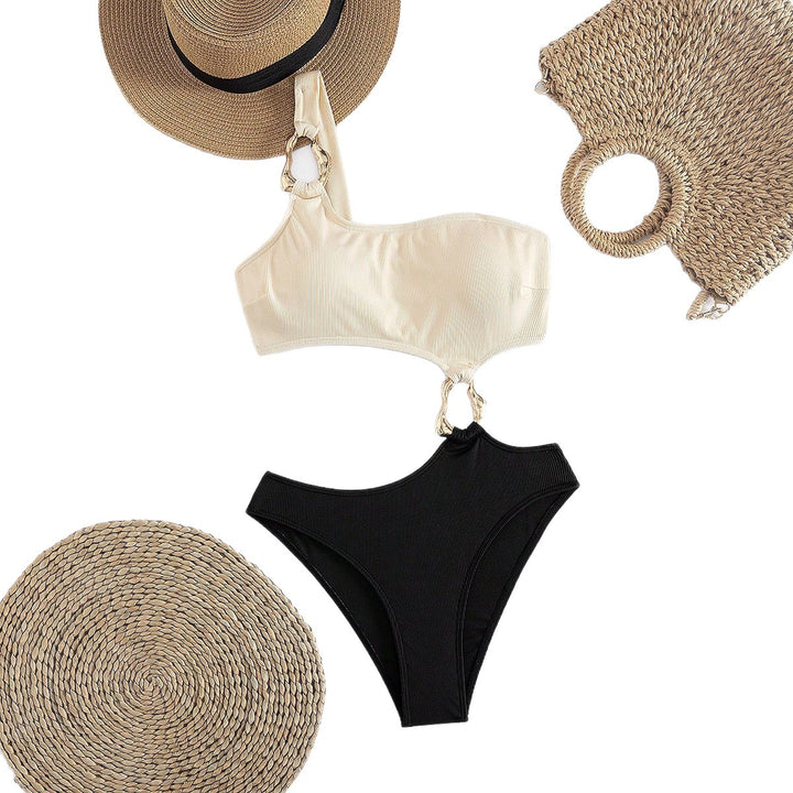 Dame En-sidet bikini med moderigtigt ringdetalje Skovae