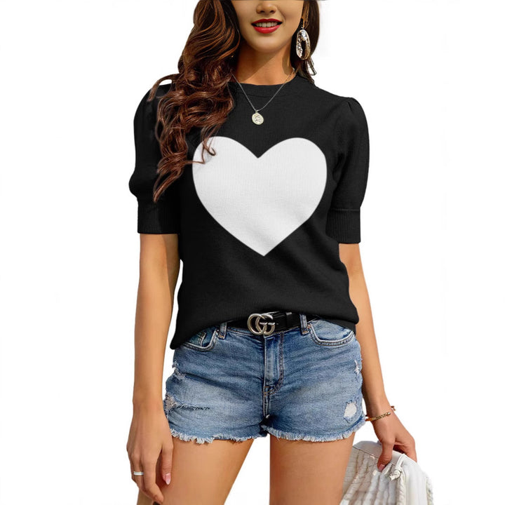 Dame sweatshirt med hjerteprint Stilla