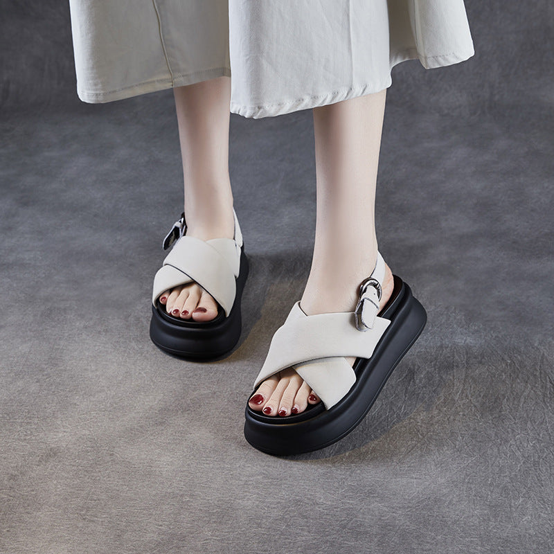 Dame Chunky Platform Slide Sandaler med justerbar spænde Stilla