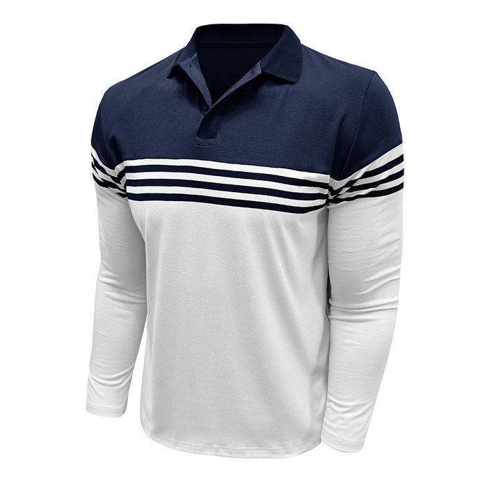 Herrer polo-shirt med moderigtig stribemønster Stilla
