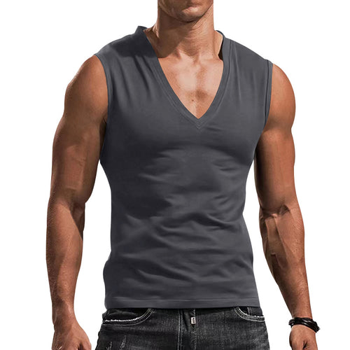 Herrer ærmeløs V-hals T-shirt i åndbart materiale Stilla