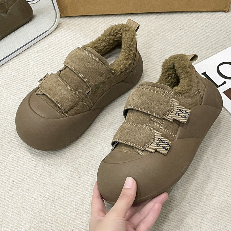Dame Komfortable Sneakers med elastisk velcro og varmt inderfor Stilla
