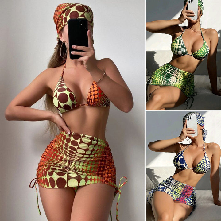 Dame bikini-sæt med trendy prikkemønster og justerbare stropper Stilla