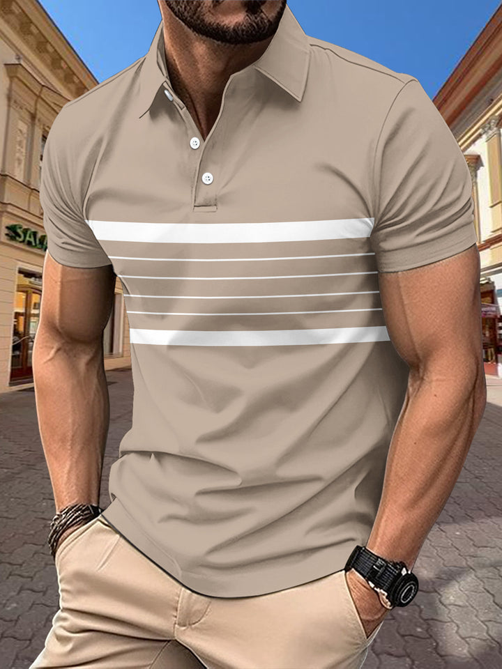 Herrer polo-shirt med stribemønster og optimal pasform Stilla