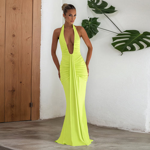Damen Elegantes Wickelkleid mit tiefem V-Ausschnitt und raffinierten Drapierungen Skovae