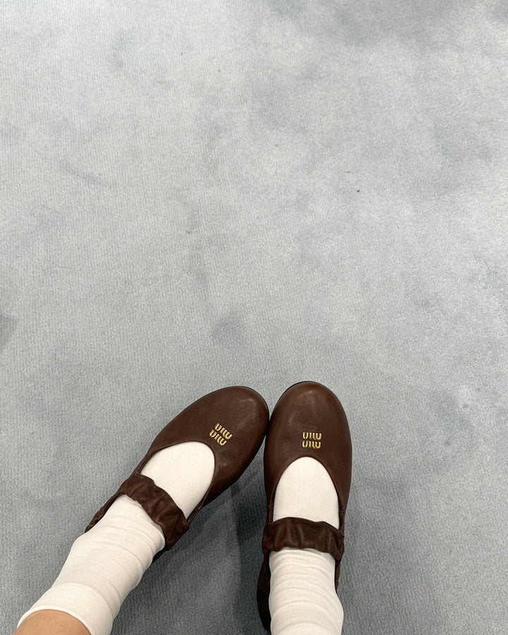 Dame Elegante Ballerina Flats med Rynkedetaljer Stilla