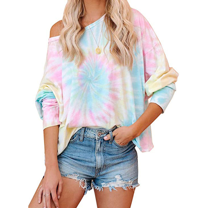 Dame Lækkert Oversized Sweatshirt med moderne Tie-Dye Design Stilla