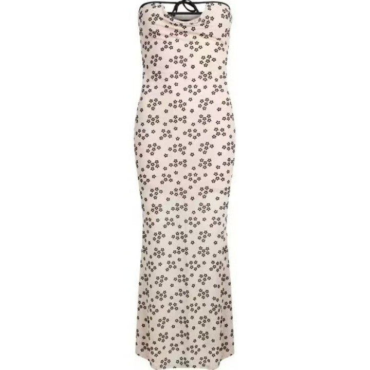 Dame blomsterprint halterneck maxi kjole Stilla