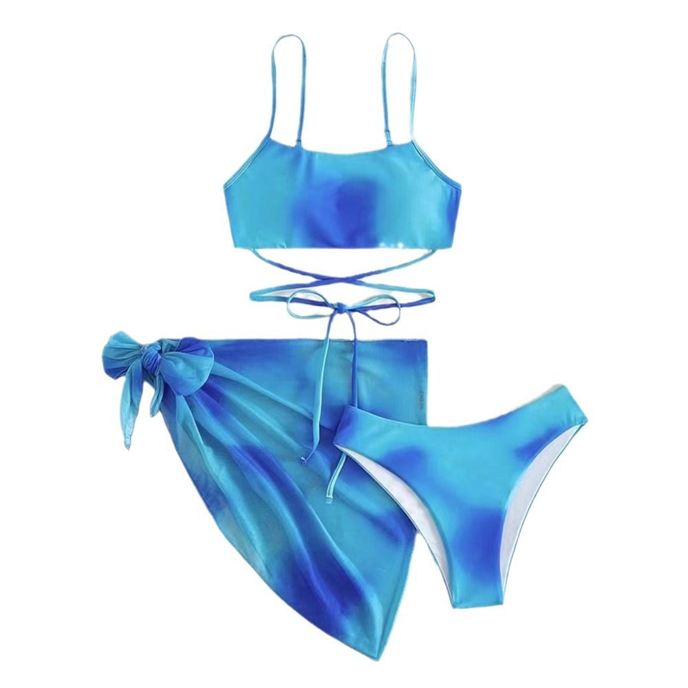 Dame bikini-sæt med justerbar overdel og asymmetrisk nederdel Stilla