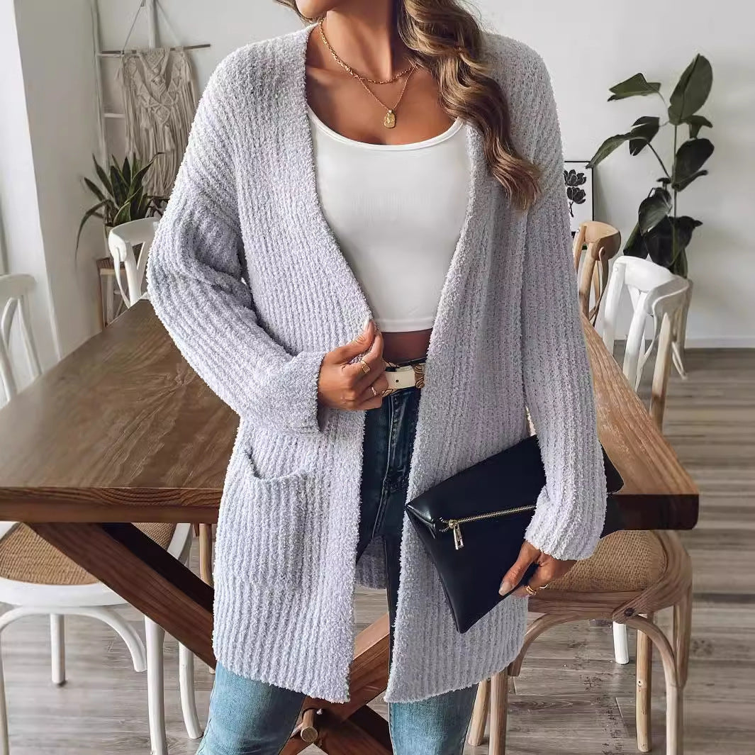 Dame strikjakke i afslappet oversized stil Stilla