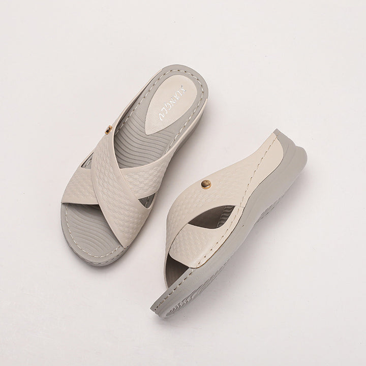 Dame komfort-sandaler med ergonomisk fodseng og moderigtig rem Stilla