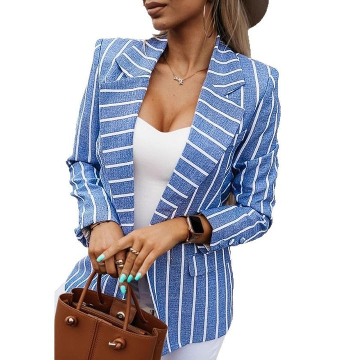 Dame stribet blazer i klassisk snit Stilla