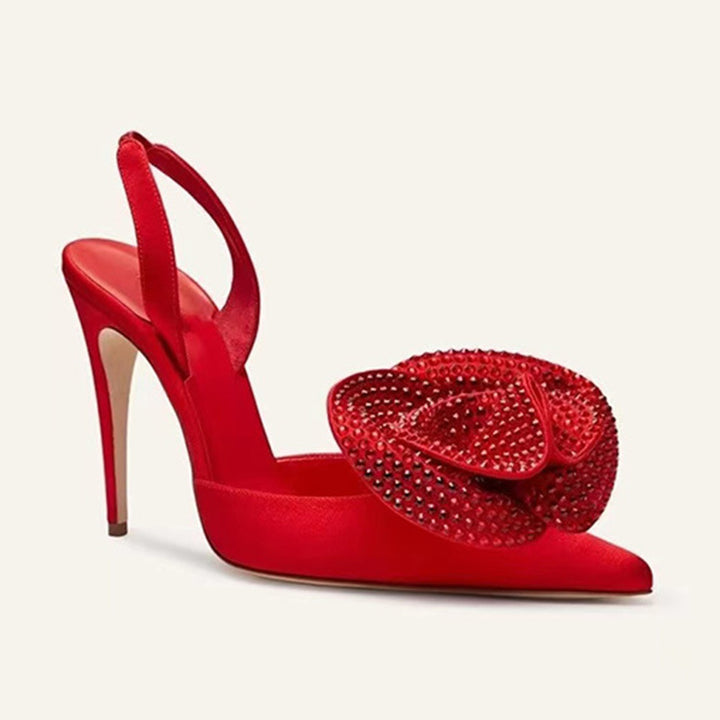 Femme Elegante Slingback-hæle med dekorative florale accenter Stilla