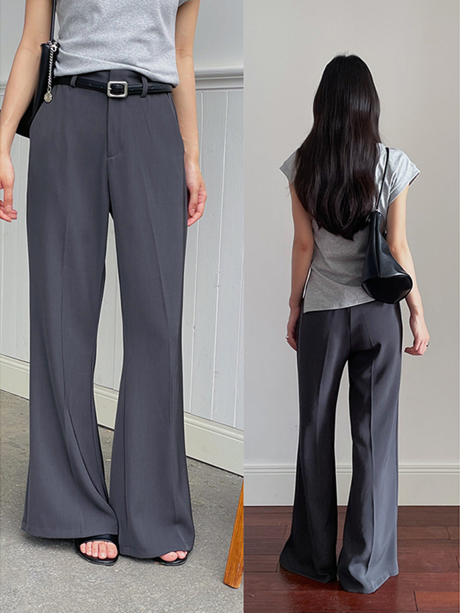 Dame bred High-Waist bukser med elegante folder og praktiske lommer Stilla