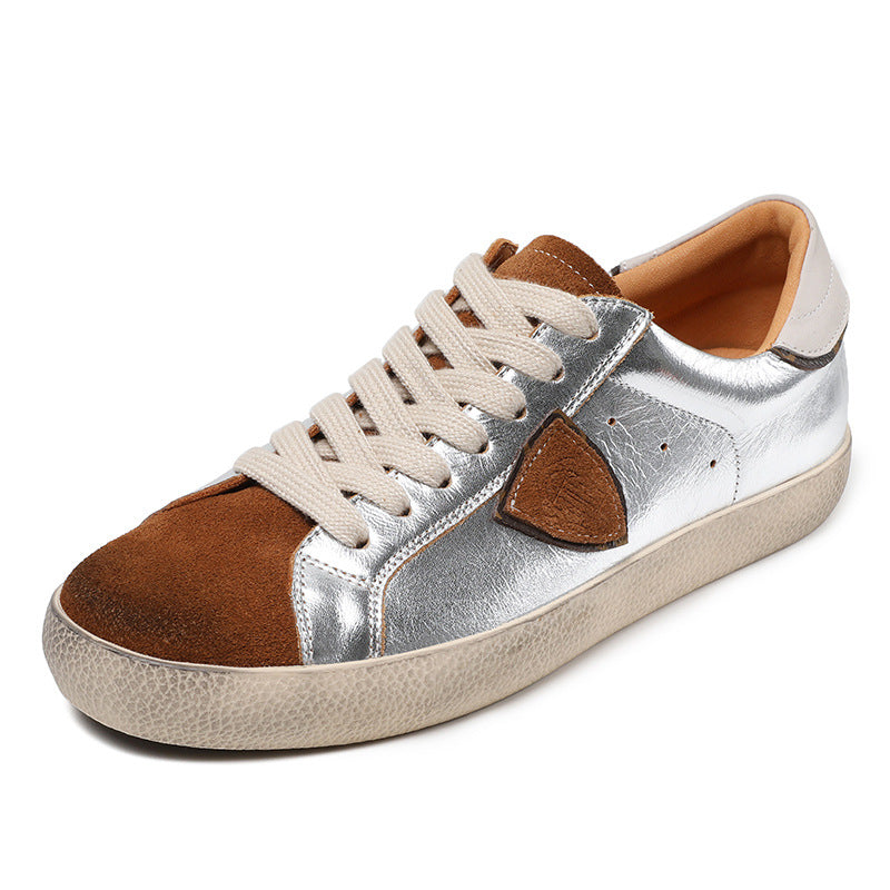 Kvinder Fritid Læder Snøre Sneakers Stilla