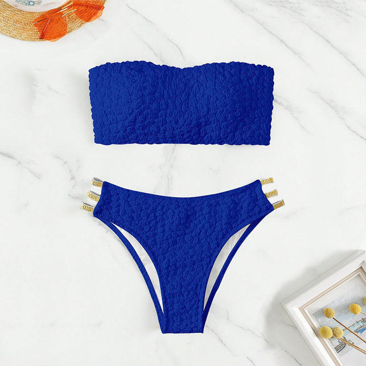 Dame Bandeau-bikini med elegante bindebånd Skovae