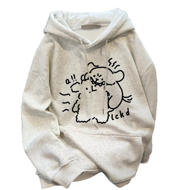 Kvinders hætte sweatshirt med kreativt dyre design Stilla