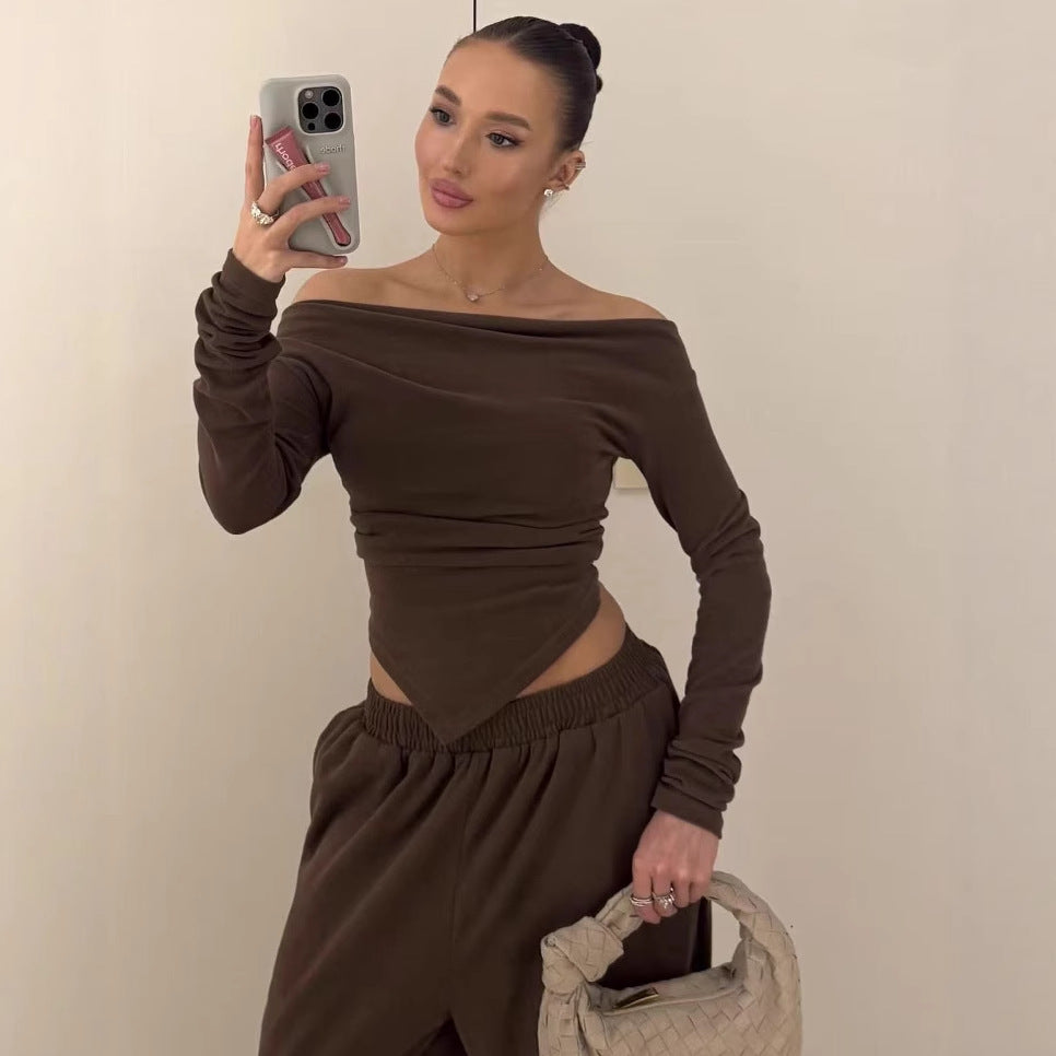 Dame Off-Shoulder Overdel med innovativt snit Stilla