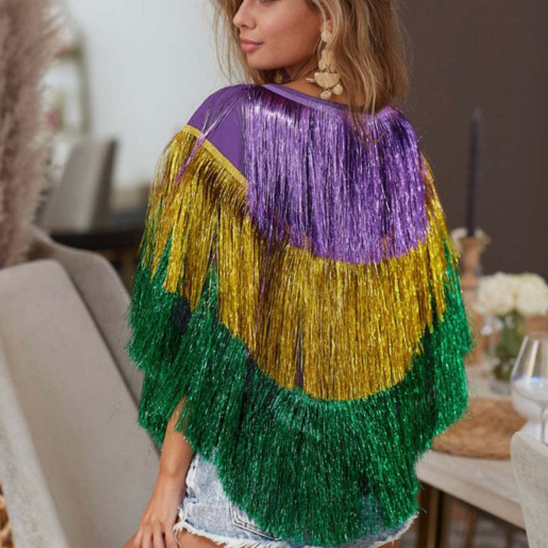 Dame Trendy Festernederdel med glitrende frynser Stilla