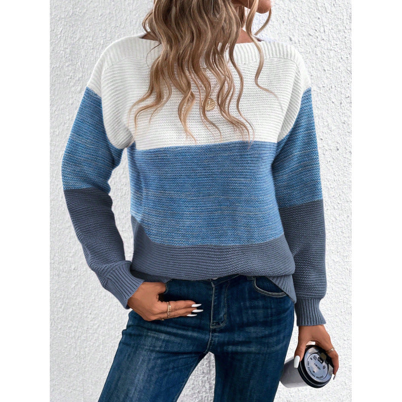 Femme Cozy Farveblok Strikpullover Stilla
