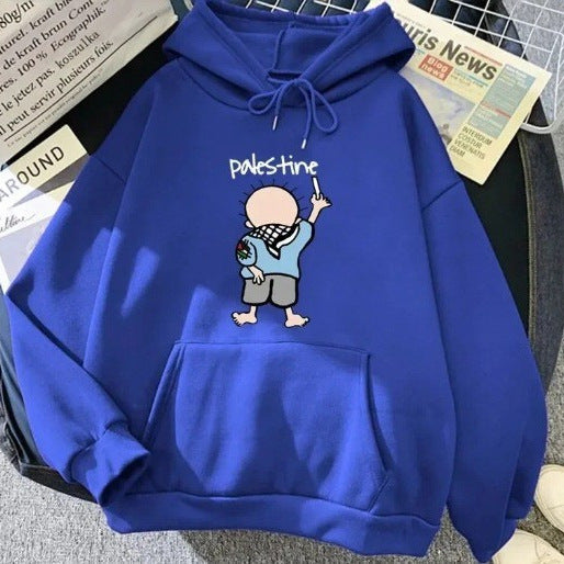 Dame hoodie med kreativt illustreret design Skovae