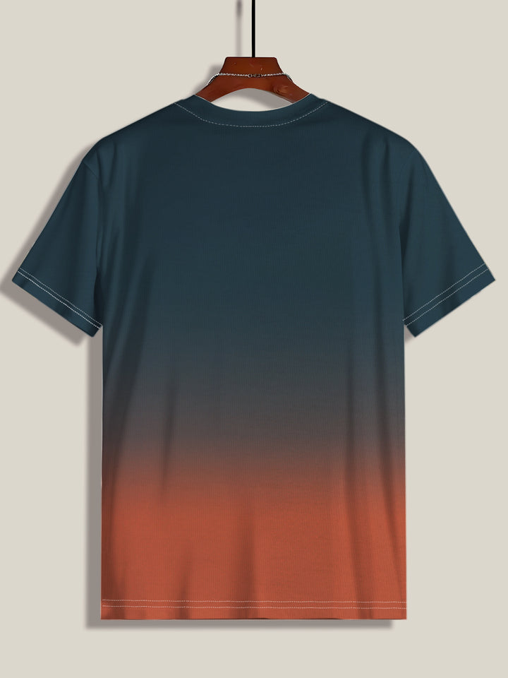 Herrer T-shirt med kreativ farvegradient og stilfuld Paris-tekst Stilla