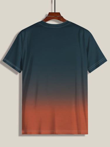Herrer T-shirt med kreativ farvegradient og stilfuld Paris-tekst Stilla