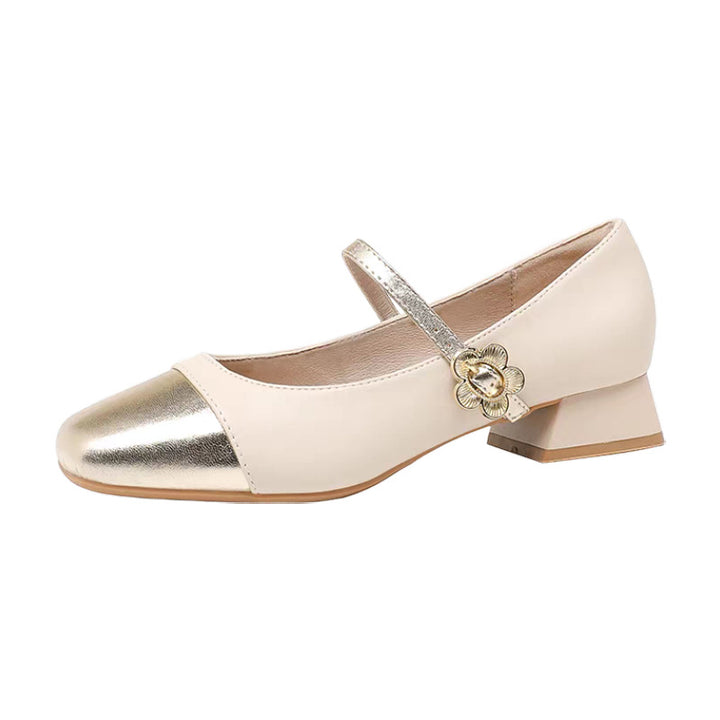 Dame elegante Ballerinas med modebånd og blank metalakcent Stilla