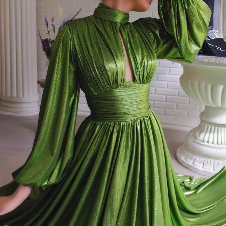 Dame maxikjole med elegant fold Stilla