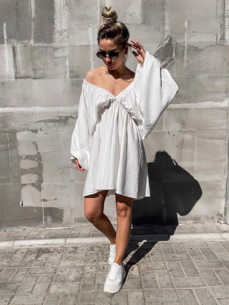 Dame sommerkjole med off-shoulder-design Stilla